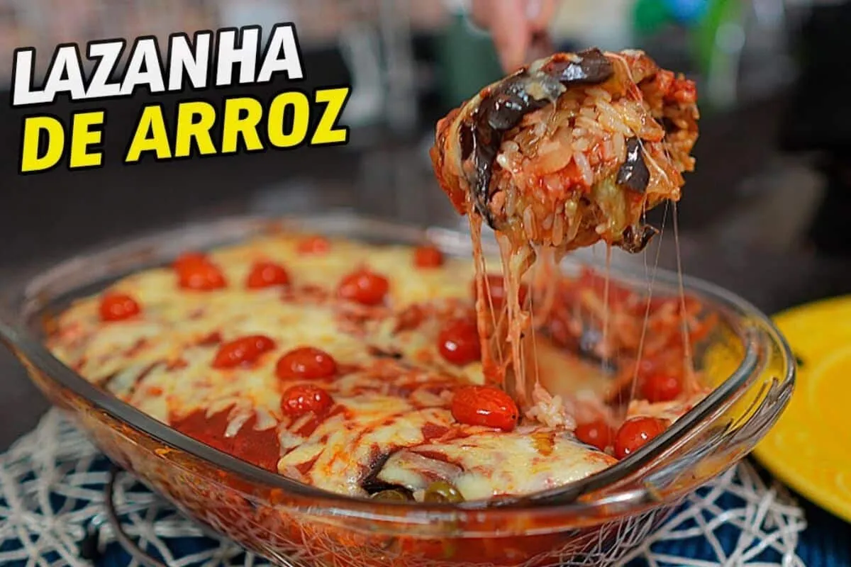 Almoço de domingo diferente: receita de lasanha de arroz com berinjela maravilhosa