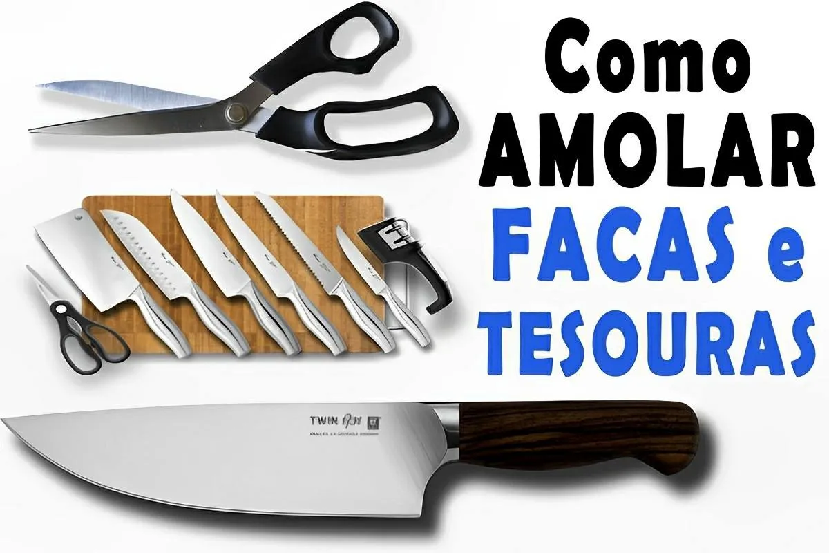Aprendi como amolar facas e tesouras em casa e agora elas estão perfeitas para o uso
