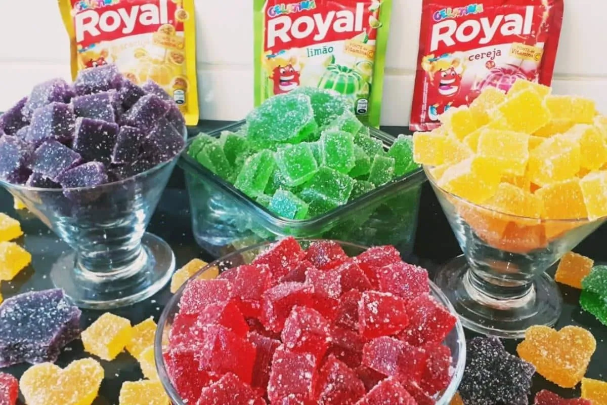 Bala de goma caseira ou jujuba fácil de fazer que é só escolher o sabor preferido