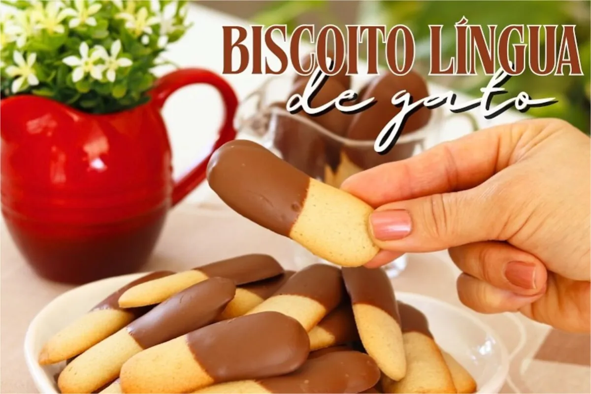 Biscoito língua de gato fácil crocante e delicioso para qualquer hora do dia