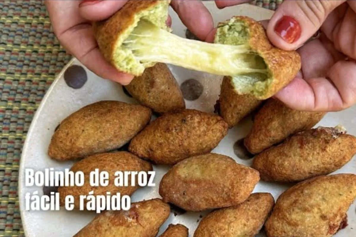 Bolinho de arroz com queijo: sequinho e gostoso igual porção de lanchonete