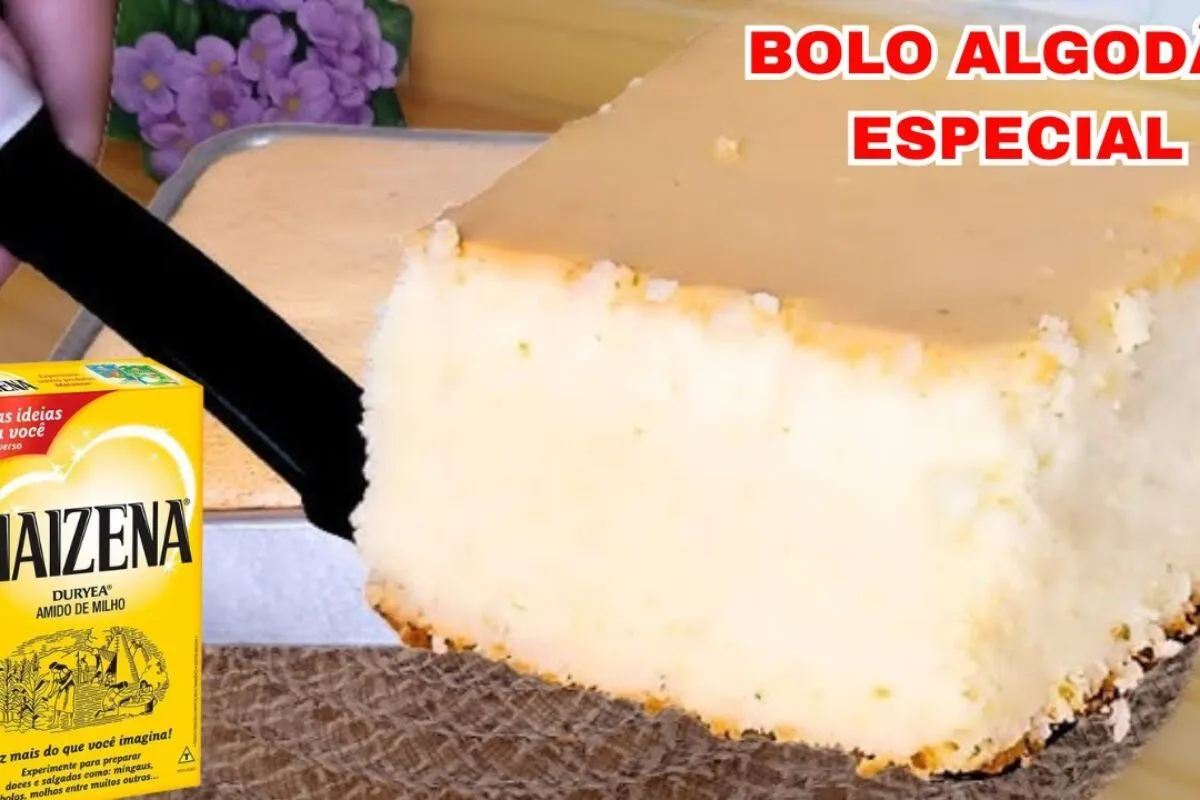 Bolo algodão sem trigo: que fica leve, não leva óleo e nem manteiga e parece uma nuvem