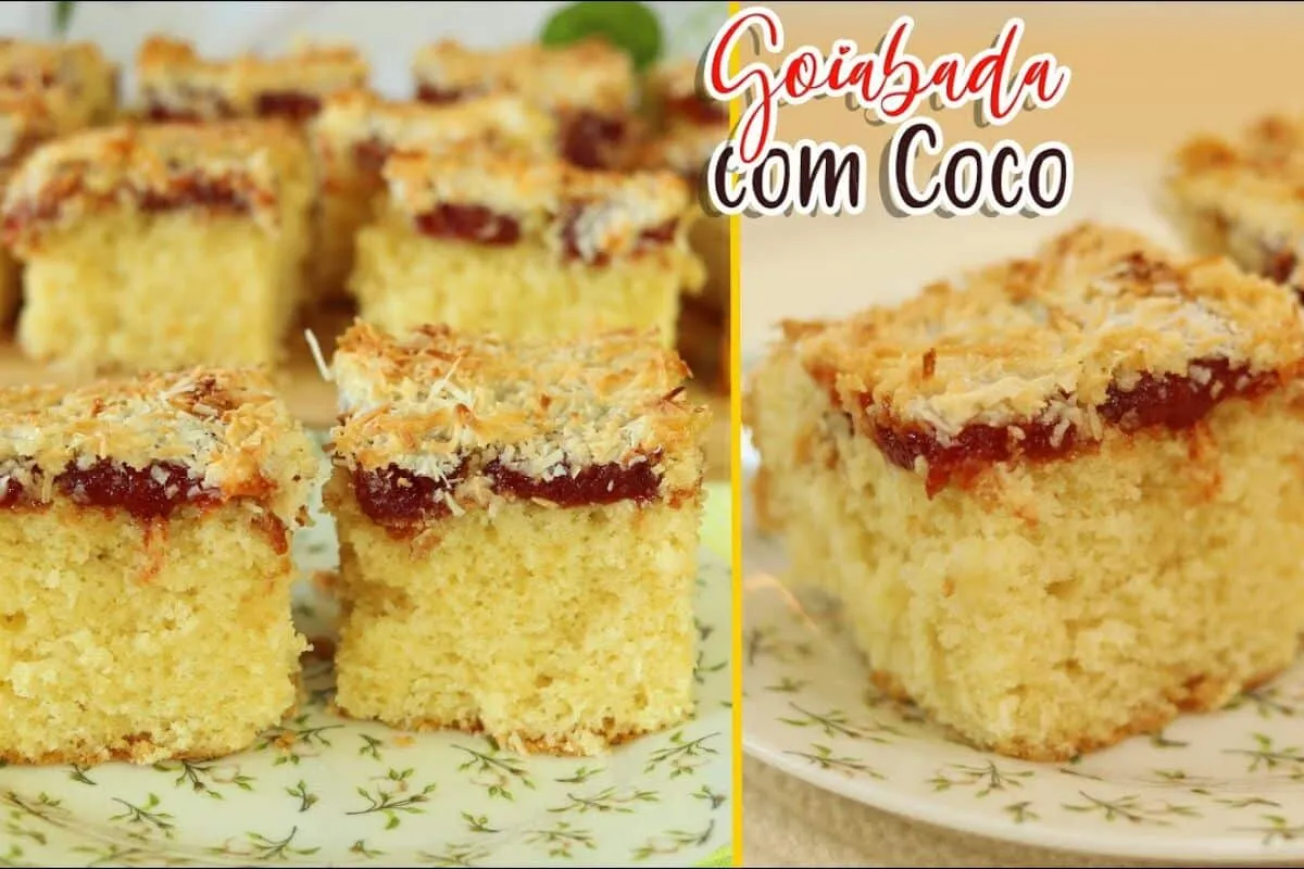 Bolo cocada com coco por cima: fofinho, molhadinho e super gostoso