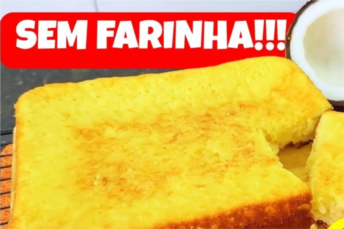 Bolo cocada fofinho e sem farinha de trigo que fica pronto em apenas 30 minutos para o seu café
