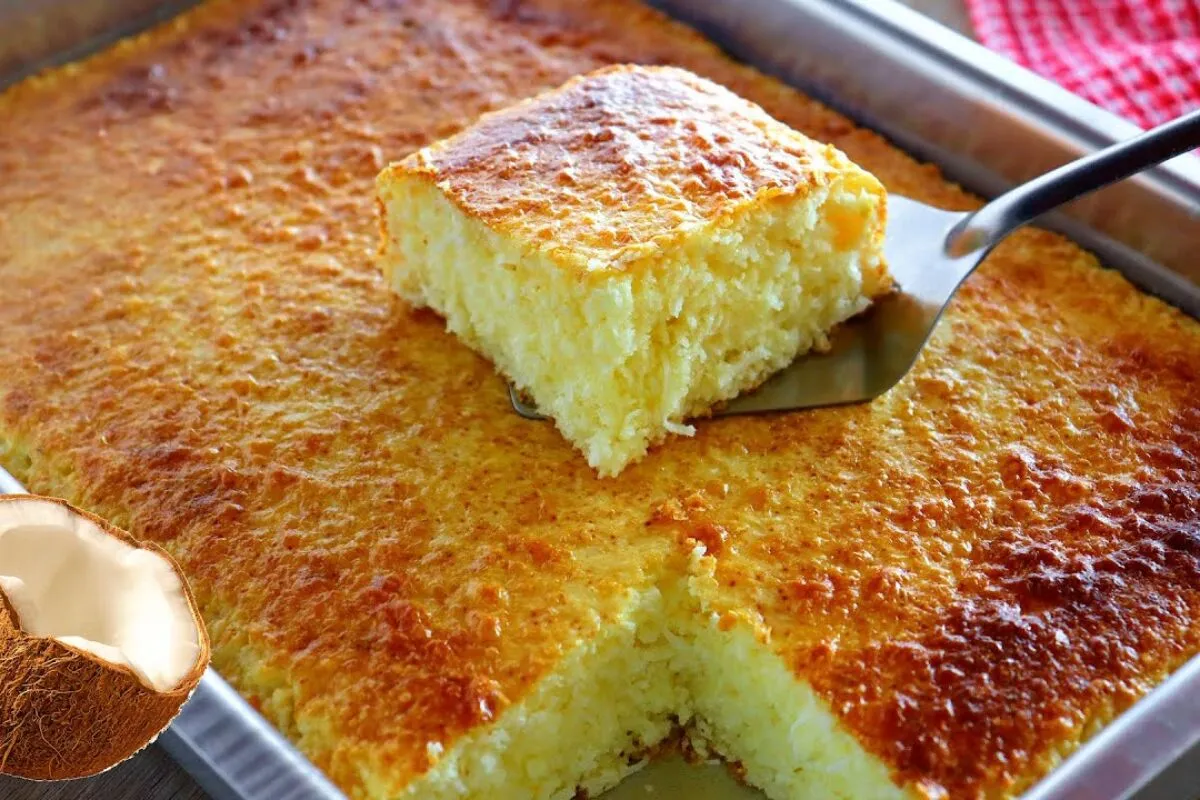 Bolo cocada sem farinha molhadinho e muito saboroso que vai surpreender quem provar