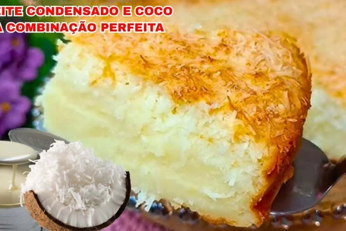 Bolo cremoso de coco e leite condensado, perfeito para  servir bem geladinho e arrasar