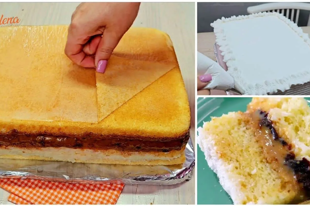 Bolo de aniversário para iniciantes que rende para 35 pessoas e tem um recheio maravilhoso