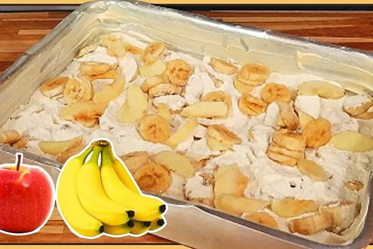 Bolo de banana com maçã: super fácil e prático que você nunca viu fazer sem misturar os ingredientes