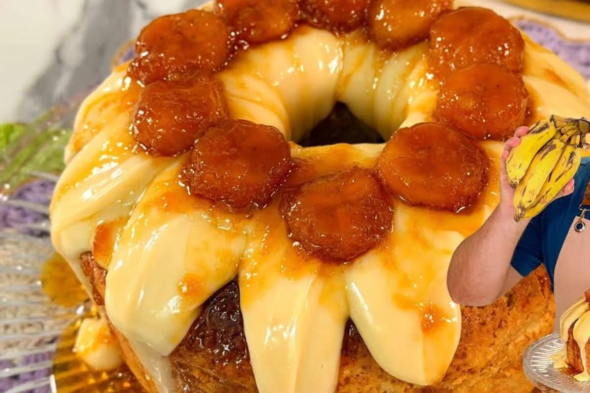 Bolo de banana simples, surpreendente e fácil de fazer, para acompanhar o seu café quentinho
