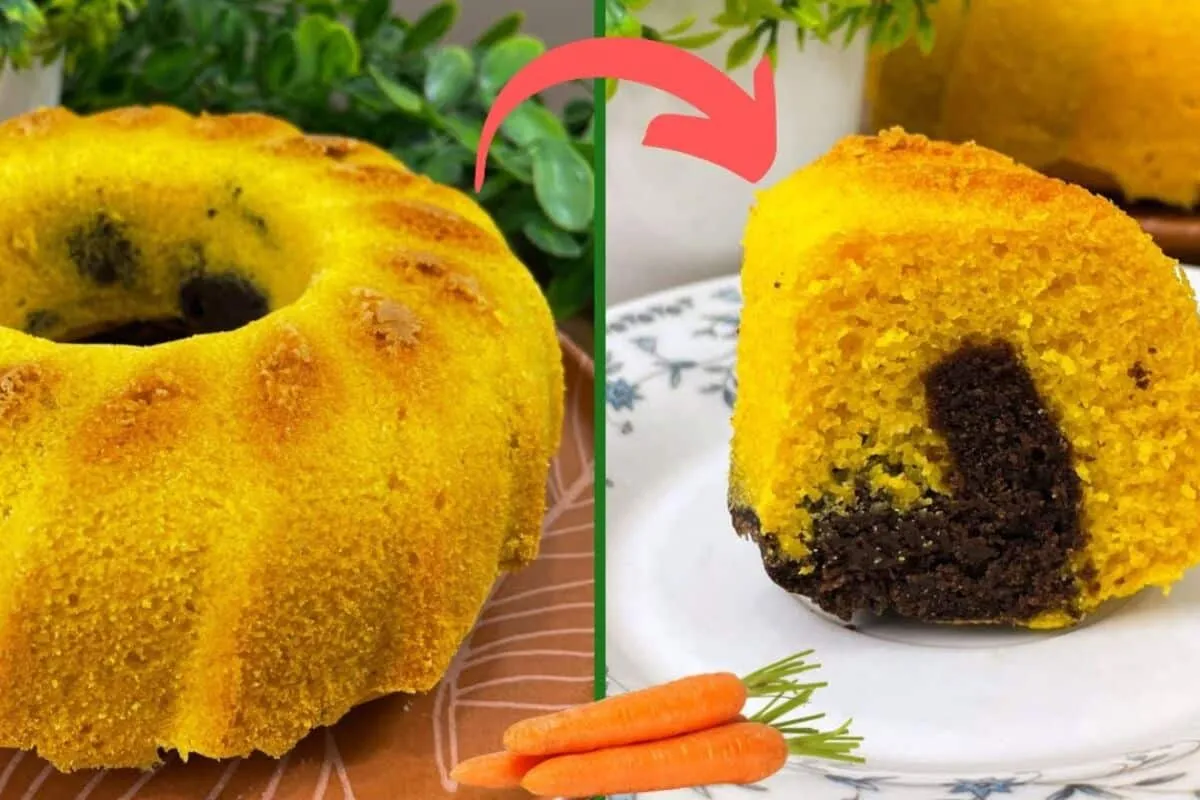 Bolo de cenoura mesclado sem leite e sem glúten: receita deliciosa e inclusiva