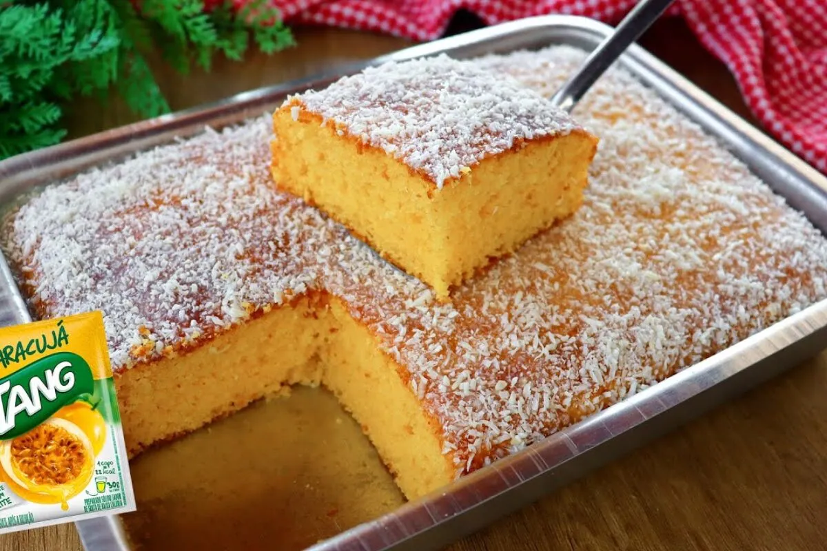 Bolo de maracujá fofinho feito com Tang: receita prática e deliciosa para o seu café da tarde