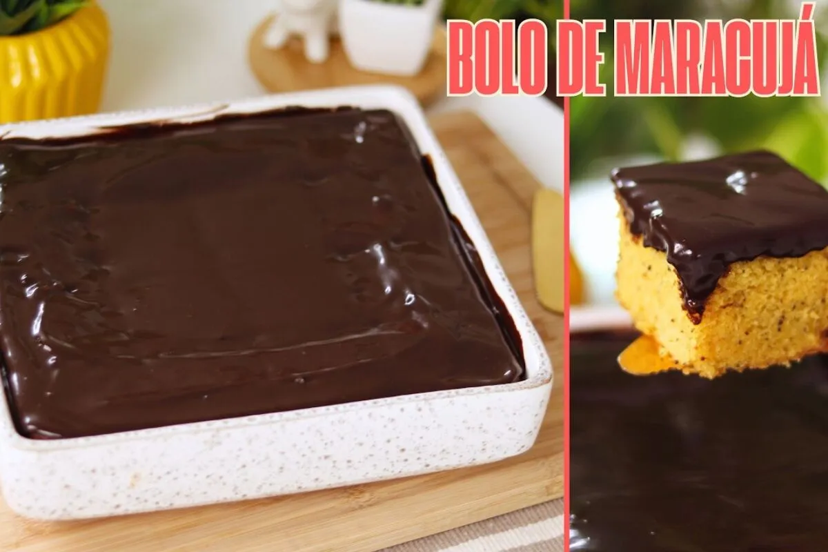Bolo de maracujá, uma receita super fofinha com uma cobertura de falso brigadeiro irresistível