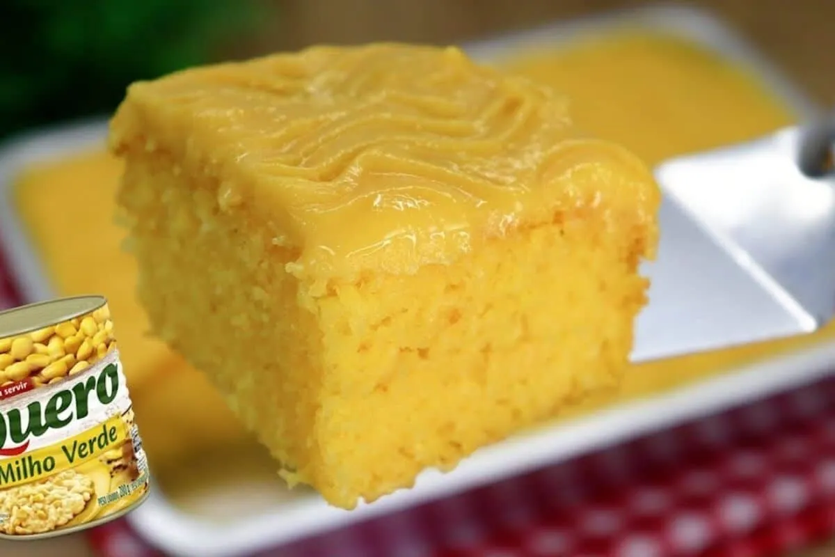 Bolo de milho com curau tradicional que combina perfeitamente com seu café da tarde