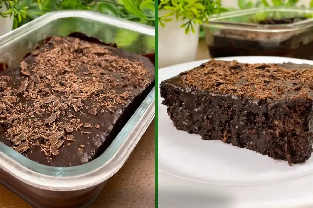 Bolo gelado de chocolate cremoso sem farinha e sem açúcar, para você saborear sem culpa