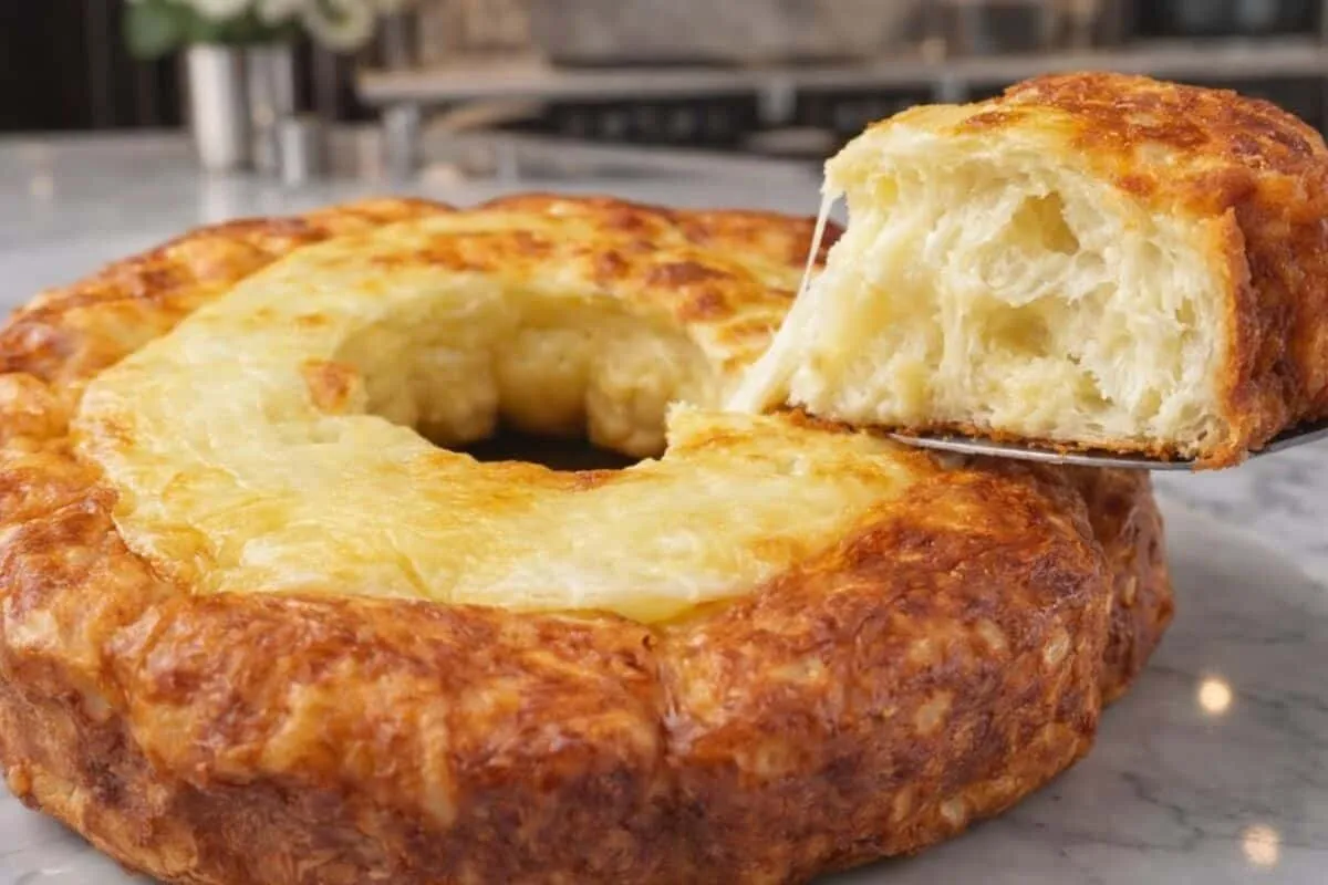 Bolo pão de queijo para o seu lanche, que fica com uma casquinha crocante e muito queijo
