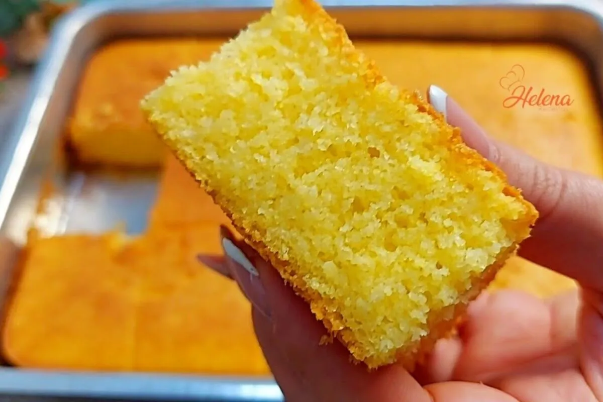 Bolo sem glúten no liquidificador com fubá e maizena simples de fazer e fofinho