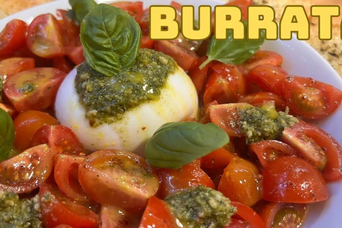 Burrata ao molho pesto: uma entrada sofisticada e muito fácil de fazer para impressionar suas visitas no jantar