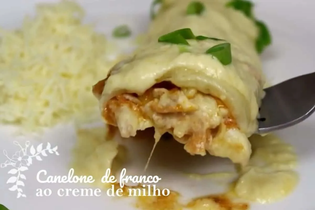 Canelone de frango com creme de milho super especial para surpreender a todos no jantar