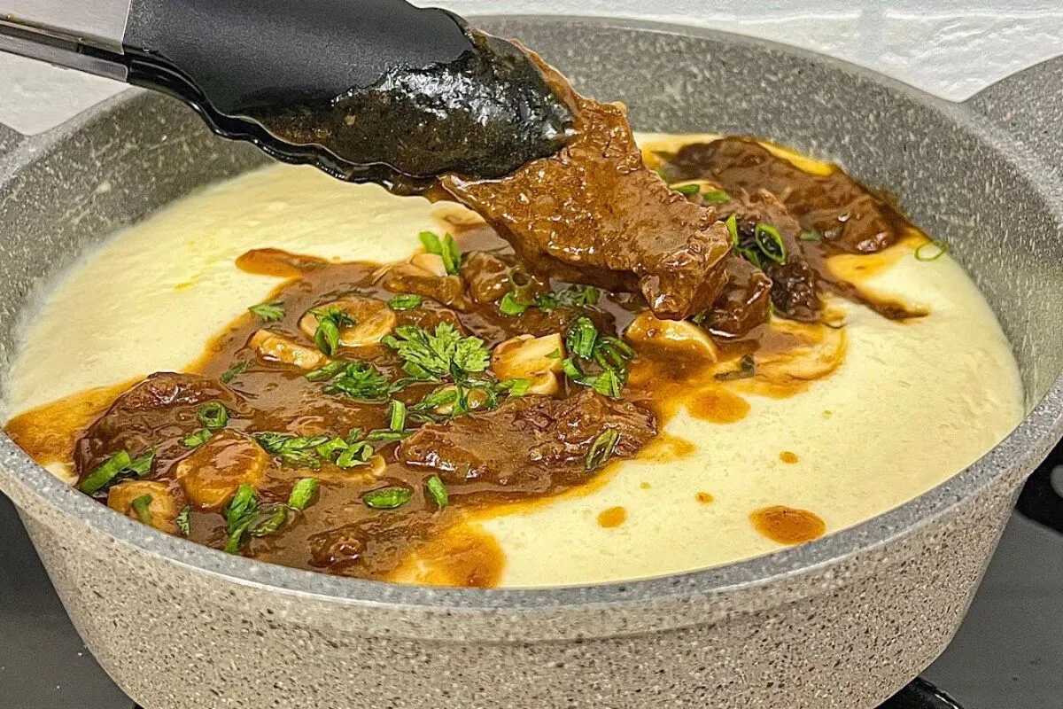 Carne de panela com purê de macaxeira saborosa e fácil que todo mundo adora
