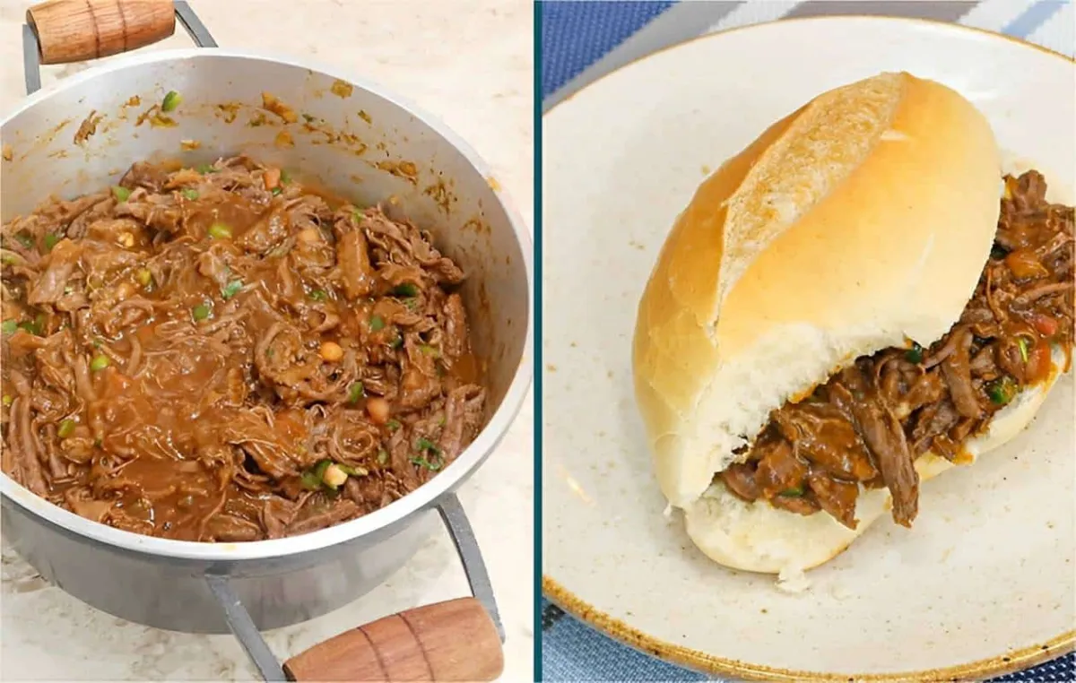Carne louca para lanches feita na panela de pressão fica pronta em minutos e é uma delícia