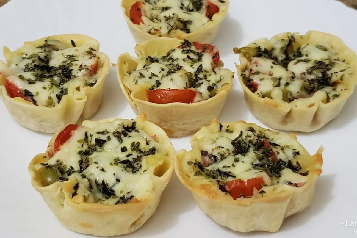 Cestinha de massa de pastel um petisco muito saboroso e fácil de preparar