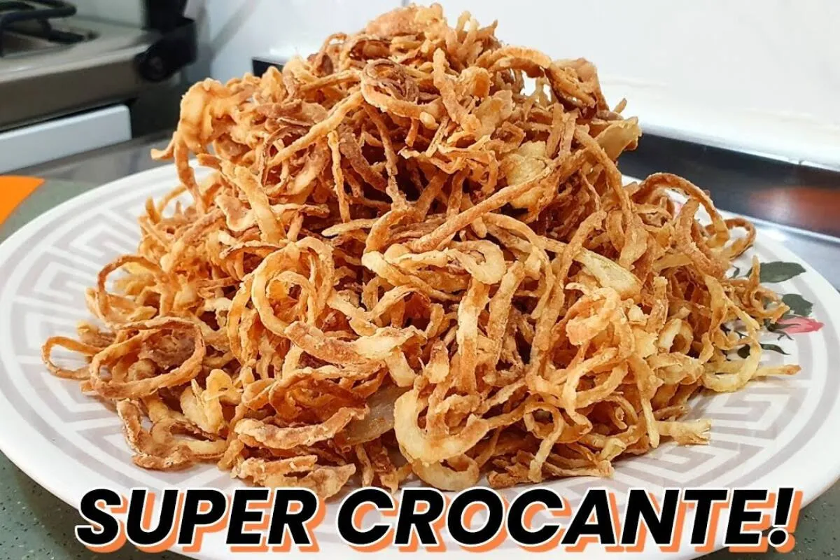 Como fazer cebola crispy sequinha e crocante igual de hamburgueria chique