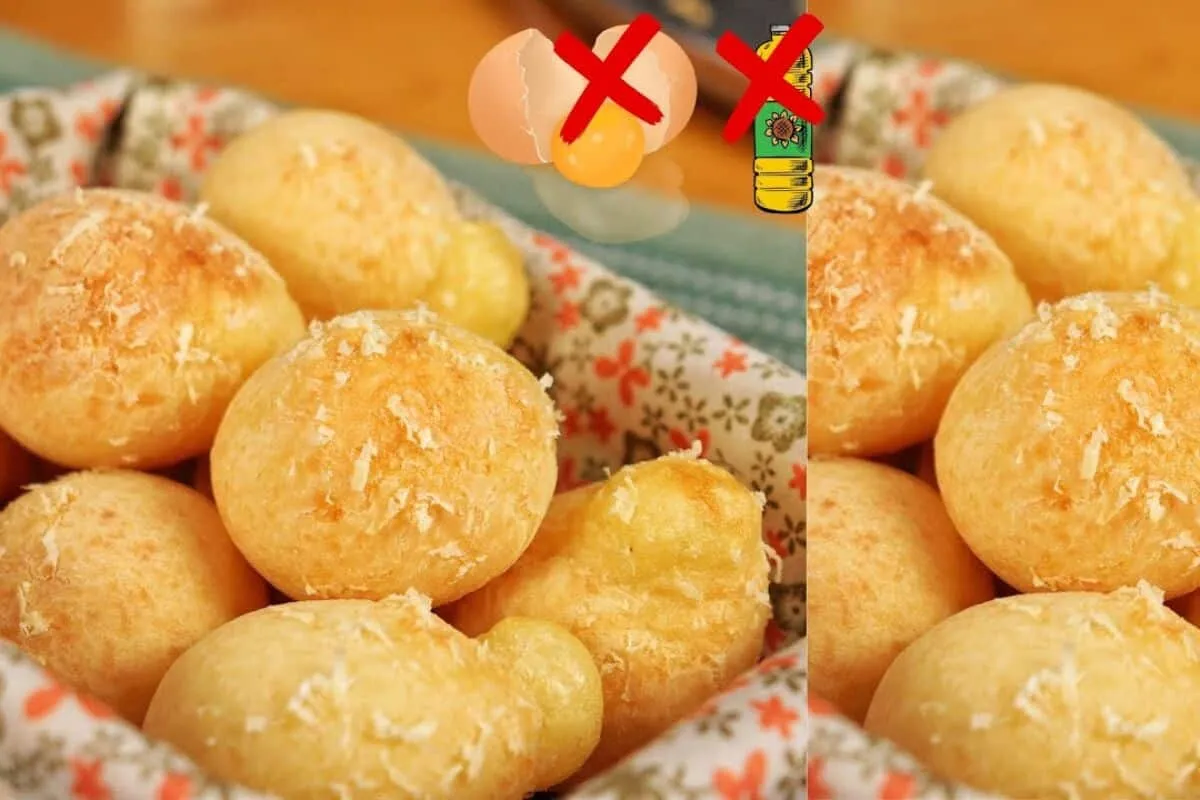Como preparar pão de queijo sem óleo que não murcha quando sai do forno