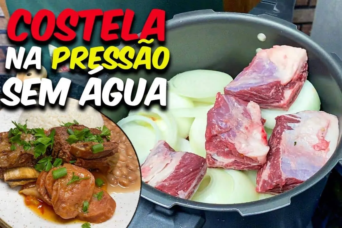 Costela na panela de pressão muito gostosa que desmancha e solta do osso