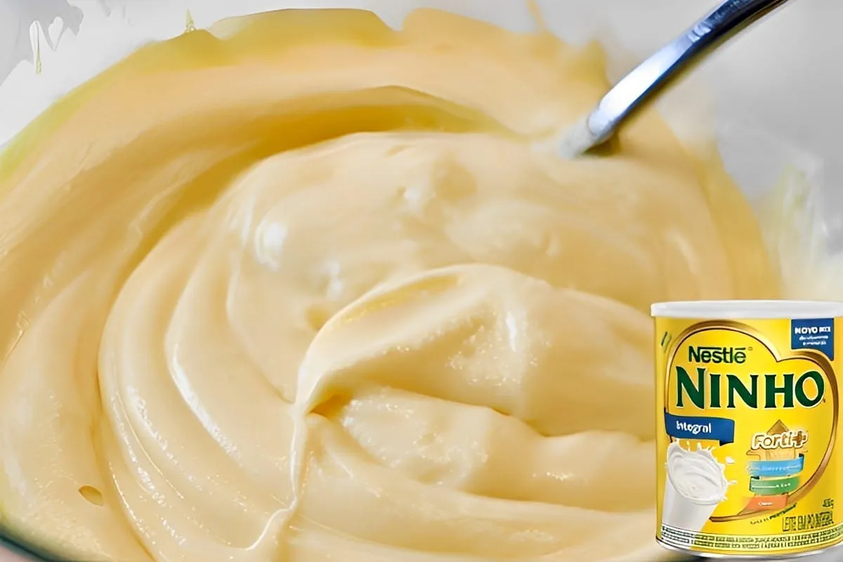 Creme belga de Leite Ninho para rechear bolos ou comer de colher simples e prático