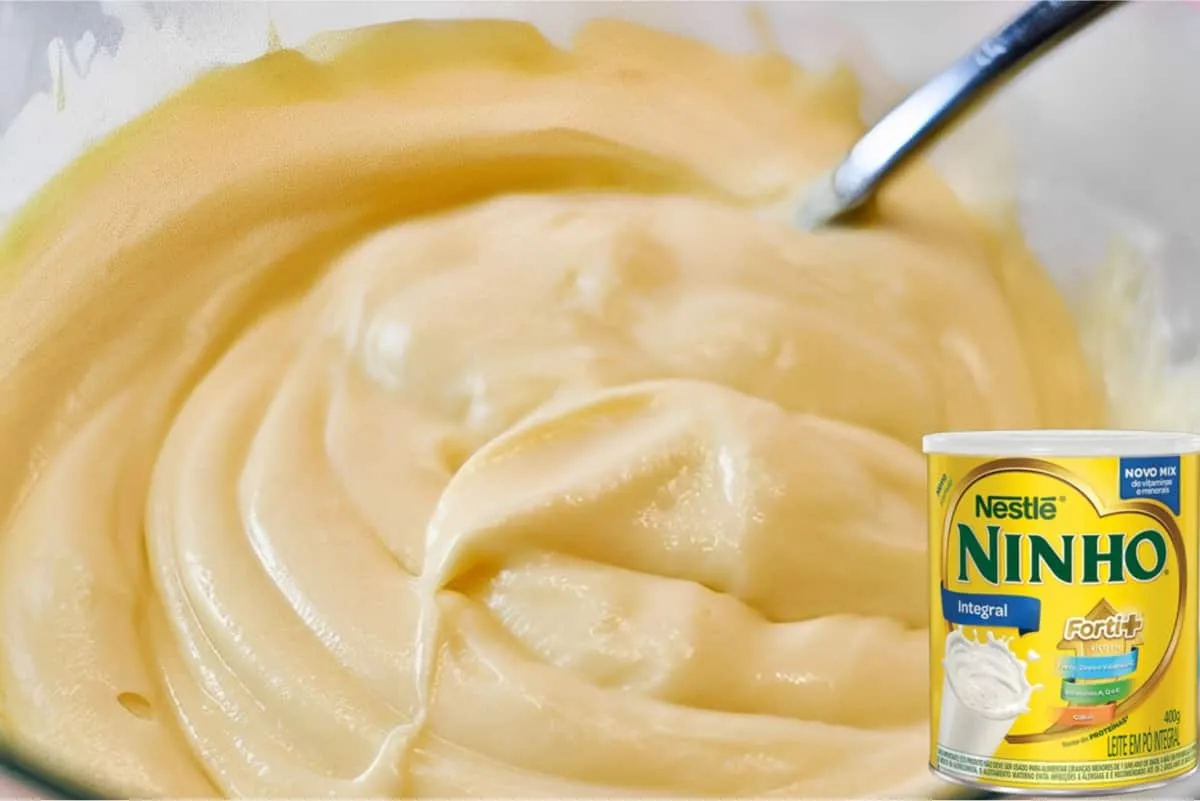 Creme belga de leite ninho perfeito para recheio de bolo e para comer de colher