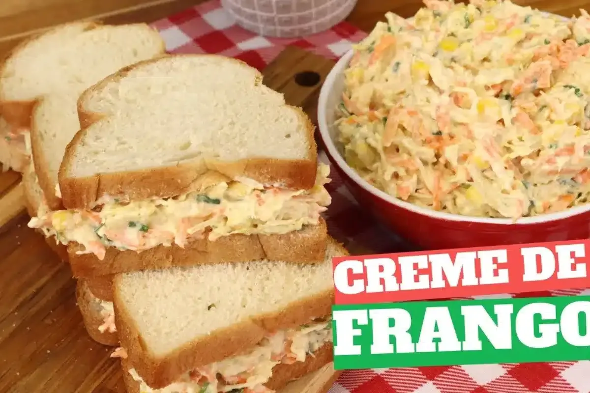 Creme de frango para recheio e lanche natural: muito leve e saboroso
