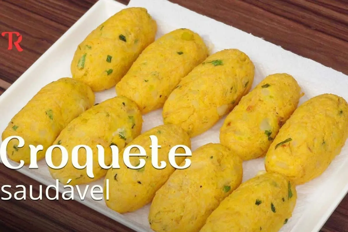 Croquete de frango saudável e sequinho feito com batata e muito sabor