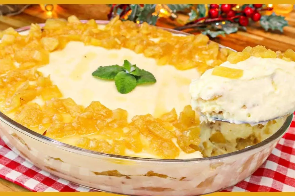 Delícia de abacaxi: a sobremesa mais fácil para o Natal com um creme divino e super simples