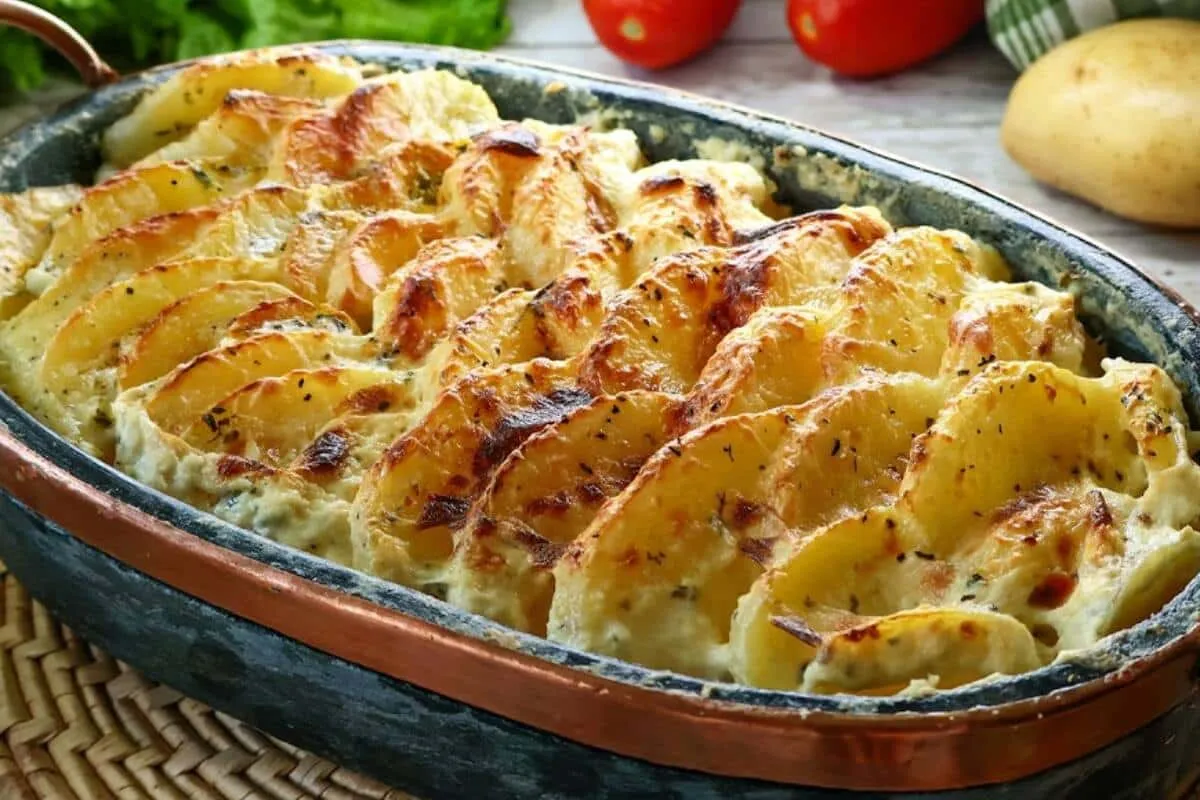 Descobri um jeito de fazer batata gratinada para o almoço de domingo que é uma maravilha