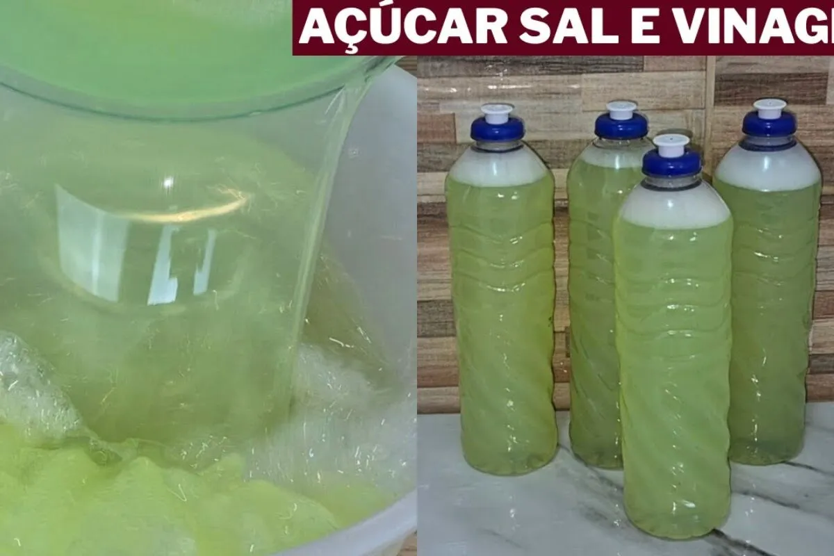 Detergente multiuso caseiro com vinagre e açúcar que limpa e rende muito