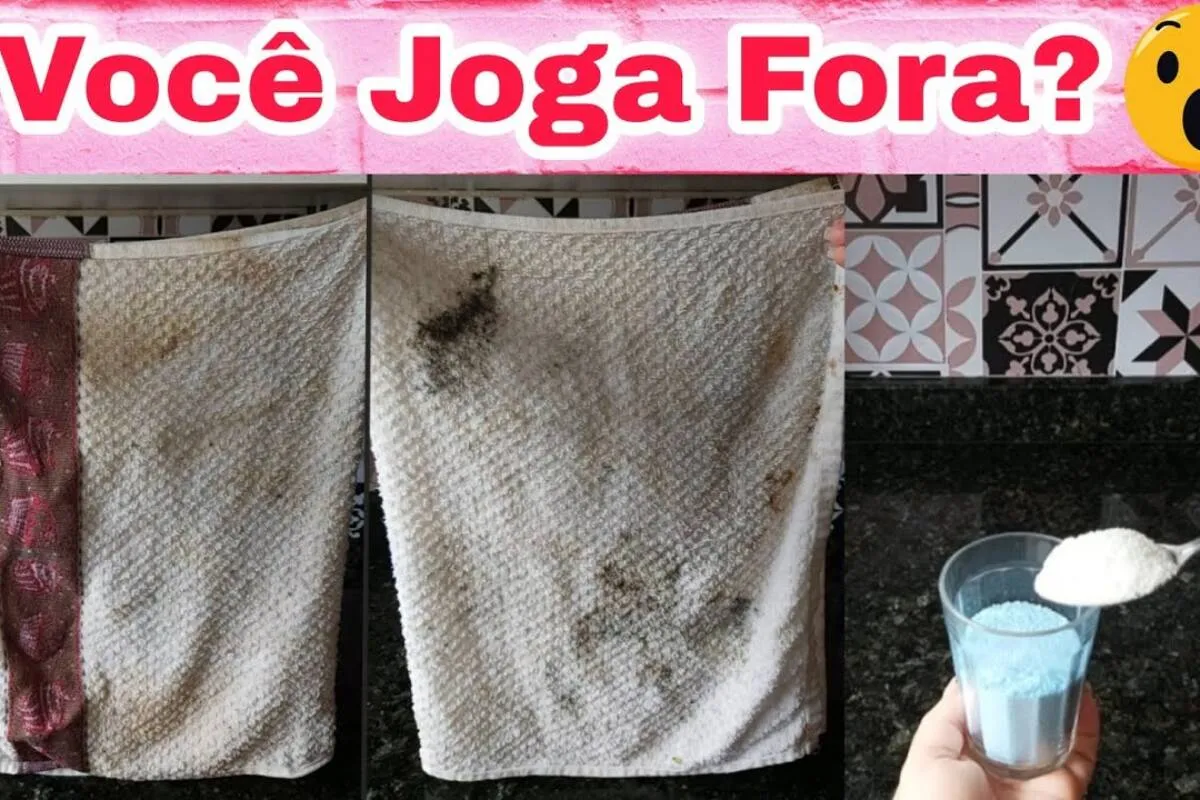 Dica para lavar pano de prato manchado e embolorado: misturinha que deixa branquinho