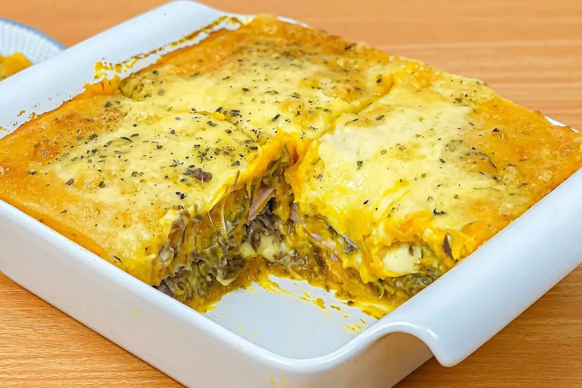 Escondidinho de abóbora com carne seca cremoso e cheio de sabor de comida caseira