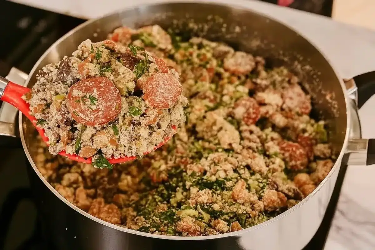 Feijão tropeiro completo igual de restaurante mineiro para o seu almoço de domingo