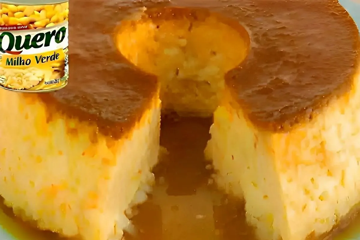 Fiz um pudim de milho cremoso e delicioso usando apenas 1 lata de milho