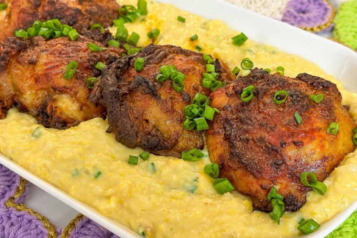 Frango com creme de milho muito gostoso e o melhor de tudo é que não precisa de fritura