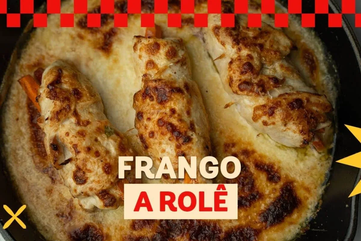 Frango enrolado com calabresa muito suculento e douradinho, para você inovar no seu almoço