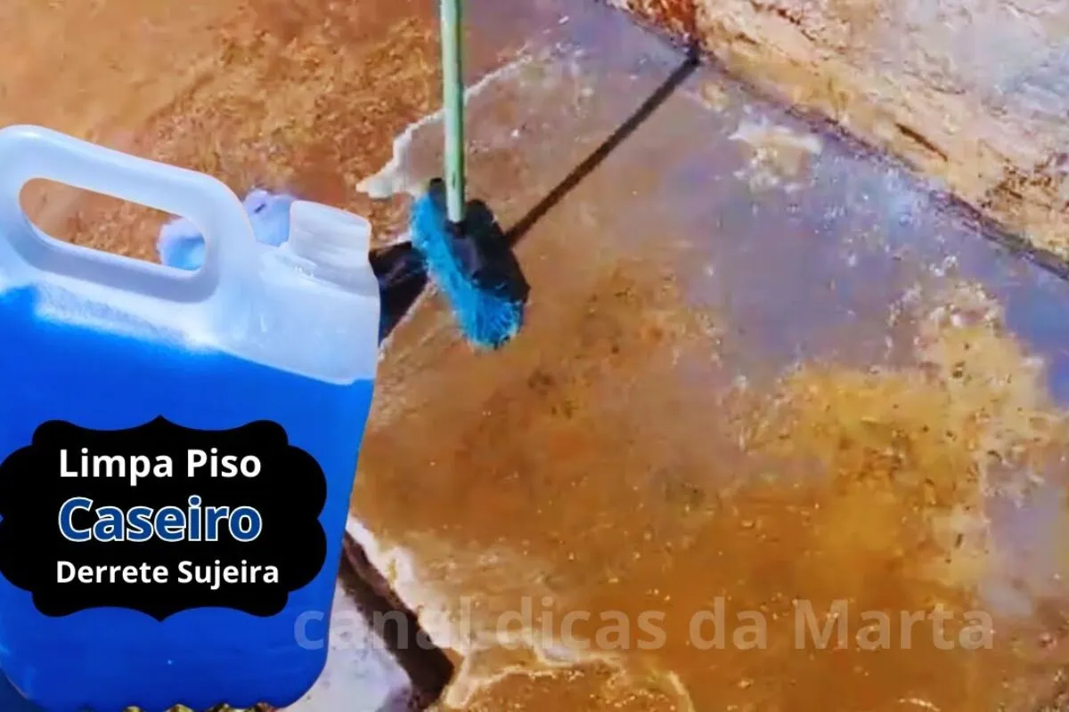 Limpa piso caseiro que tira lodo e limo derretendo toda sujeira grudada