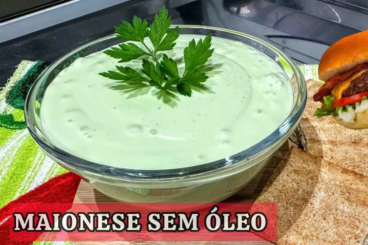 Maionese caseira sem óleo bem temperadinha para acompanhar seus lanches e salgados