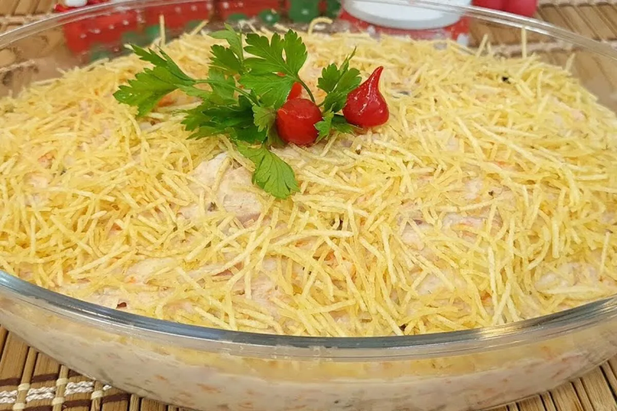 Maionese de frango defumado, um acompanhamento divino, digno de restaurante