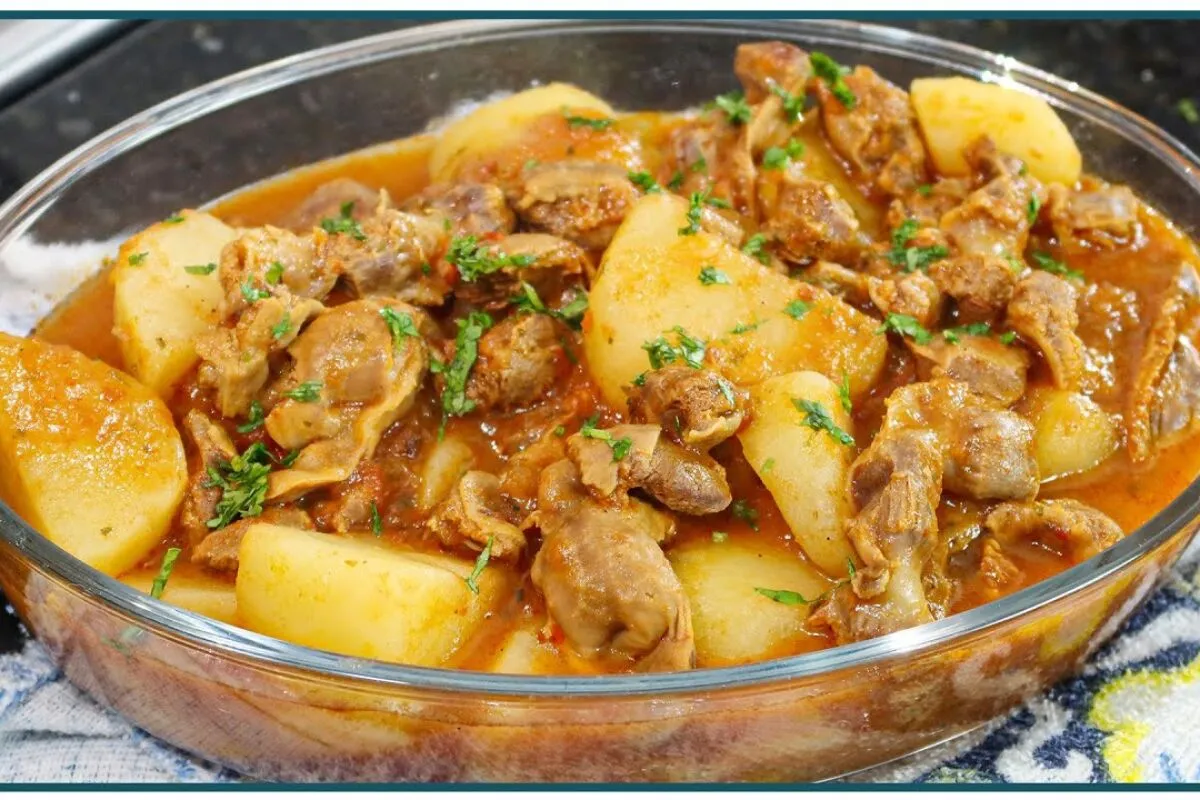 Moela com batata temperada que conquistou todos aqui em casa no almoço de domingo