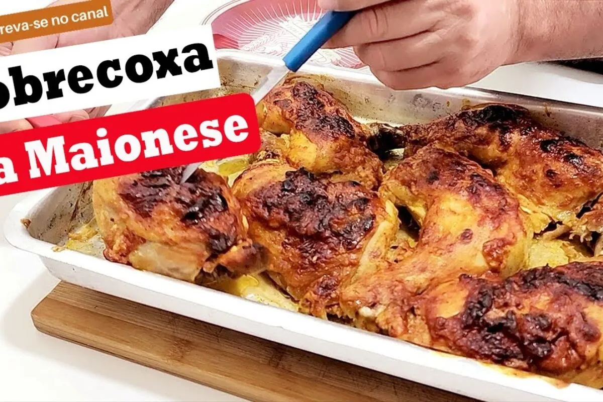 Molho especial para assar frango na maionese, para deixar a coxa e sobrecoxa douradinhas e  macias