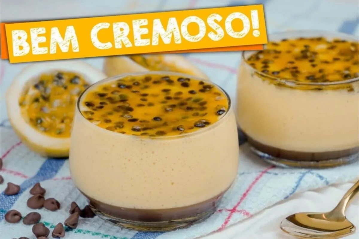 Mousse de maracujá cremoso e refrescante feito de um jeito muito simples e rápido