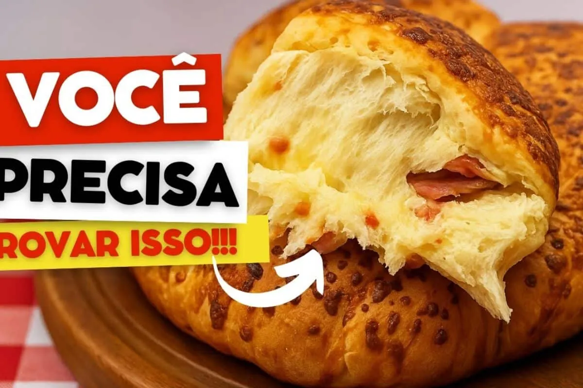 Pão caseiro recheado muito fofinho e saboroso: mais gostoso que salgado de padaria