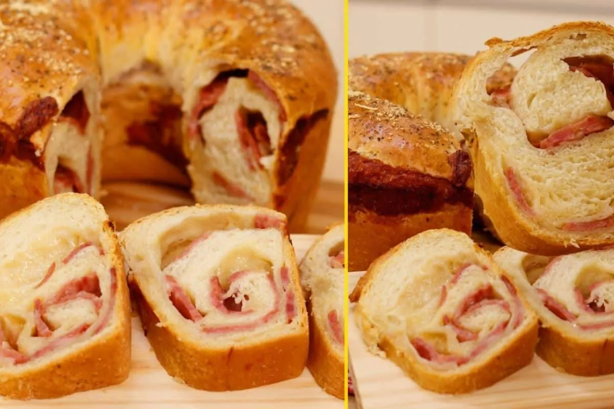 Pão caseiro salgado delicioso para você servir no lanche da tarde
