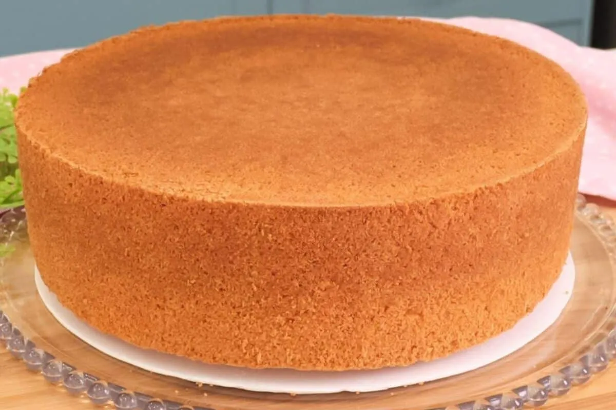Pão de ló profissional grandão: super econômico com 4 ingredientes, perfeito para rechear e cobrir